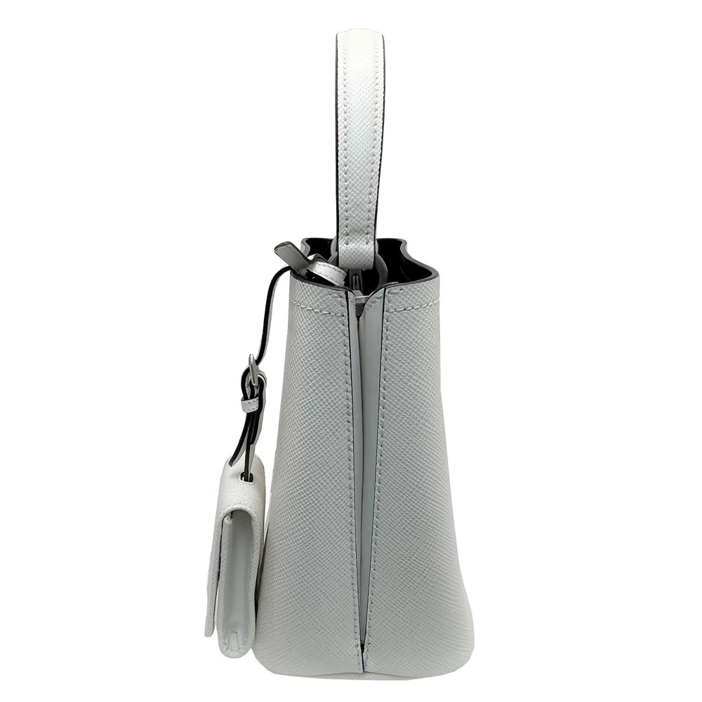 Prada Monkey Mirror Bag Applique Panier Lipstick Spider White Saffiano Shoulder